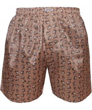 Boxers Men's Underwear Sleepwear Elephant Thai Silk Boxer Shorts - Off Gold - CT1857DIZA3