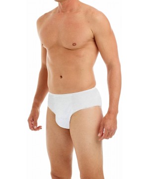 Briefs 20-Pack Mens Disposable 100% Cotton Underwear - for Travel- Hospital Stays- Emergencies - White - CR17YKGIZ36