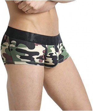 Boxer Briefs Mens Boxer Brief Breathe Underwear Bulge Pouch Shorts Underpants Knit - X1-army Green-gray-blue-beige - CN18ADERHEA