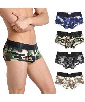 Boxer Briefs Mens Boxer Brief Breathe Underwear Bulge Pouch Shorts Underpants Knit - X1-army Green-gray-blue-beige - CN18ADERHEA