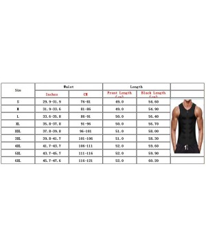 Shapewear Men's Tank Top Workout Vest for Weight Loss Zipper Body Shaper Sleeveless Sports Shirt Waist Trainer - Black - CV19...