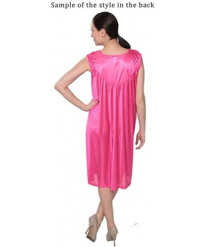 Nightgowns & Sleepshirts Women's Tricot Sleeveless Long Nightgown - F33_teal - CB183MQ33ZS