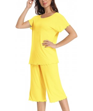 Sets Pajama Set for Women Capri Soft Sleep Loungewear Sets - Yellow - CL190C9GH47