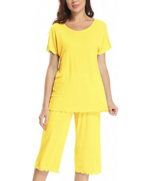 Sets Pajama Set for Women Capri Soft Sleep Loungewear Sets - Yellow - CL190C9GH47