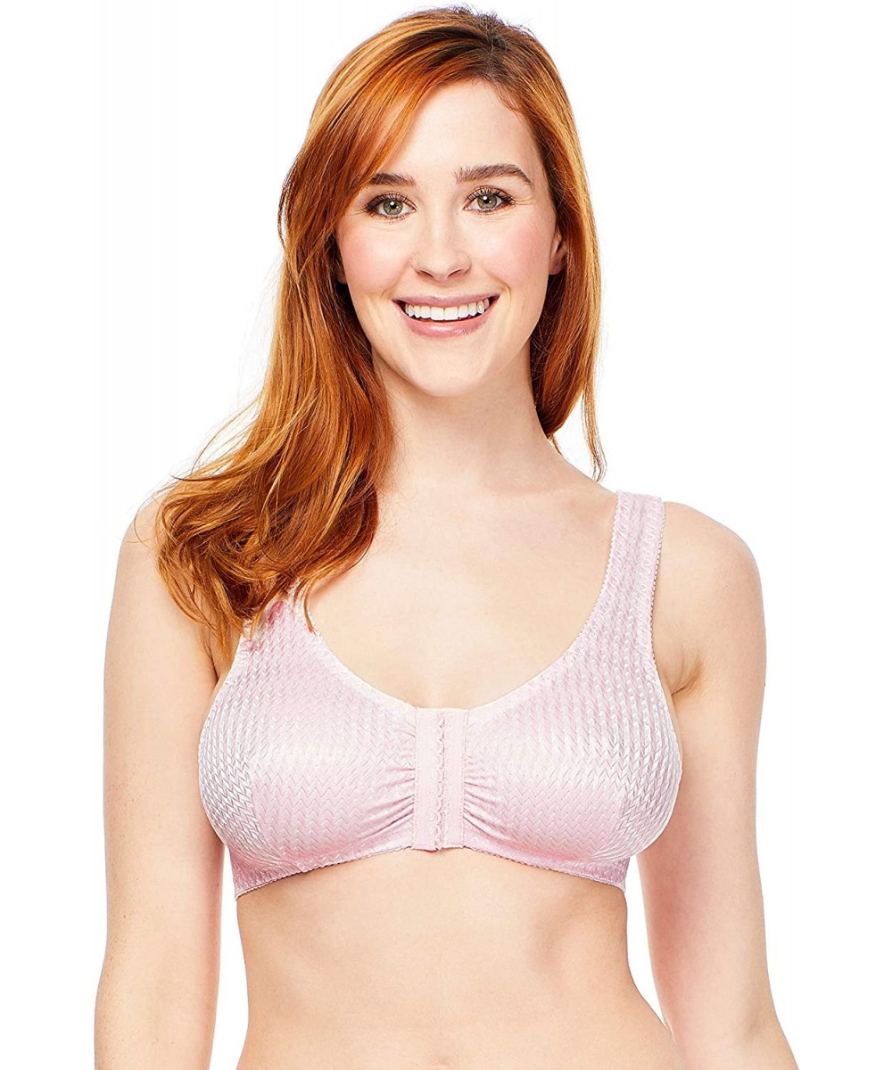 Bras Full-Freedom Front Closure Wireless Comfort Bra for Women - Pink - CT18NN3TW4C