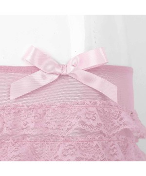 Briefs Men's Mid Rise Bowknot Sissy Maid Floral Lace Bikini Briefs Crossdress Underwear - Pink - CH1983WCZES