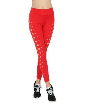 Thermal Underwear High Waisted Leggings Multiple Colors - Super Soft Full Length Opaque Slim - Red - CQ18W22KXT8