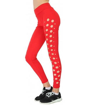 Thermal Underwear High Waisted Leggings Multiple Colors - Super Soft Full Length Opaque Slim - Red - CQ18W22KXT8