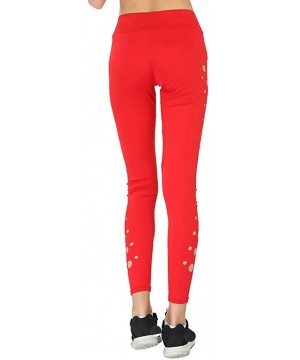 Thermal Underwear High Waisted Leggings Multiple Colors - Super Soft Full Length Opaque Slim - Red - CQ18W22KXT8