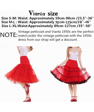 Slips Women's 50s Vintage Petticoat Underskirt 26" Length Net Crinoline - White - CQ1269C2F57