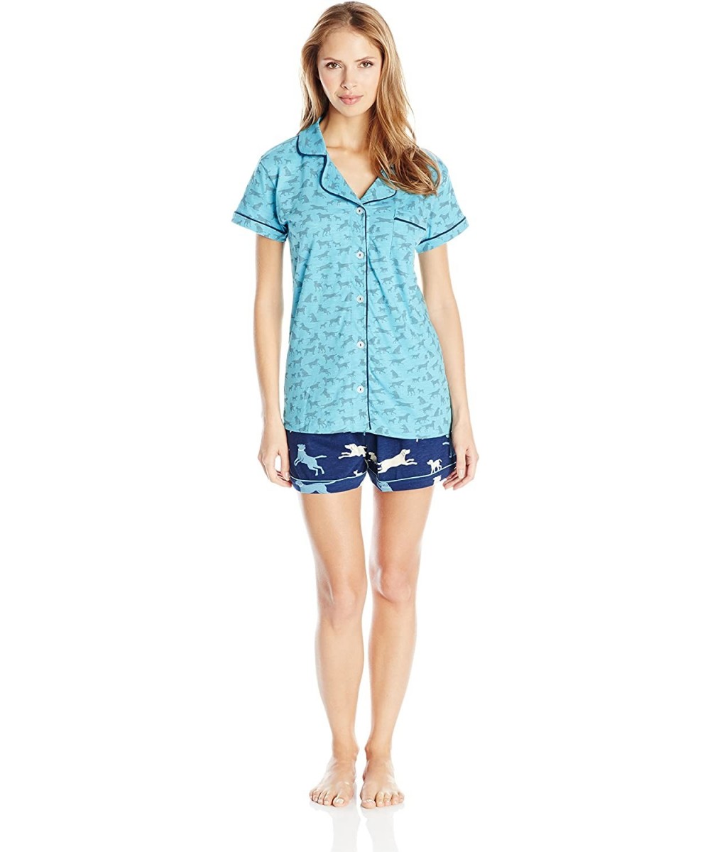 Sets Women's Short Sleeve and Boxer Pajama Set - Classic Labs - CB11THH3PID