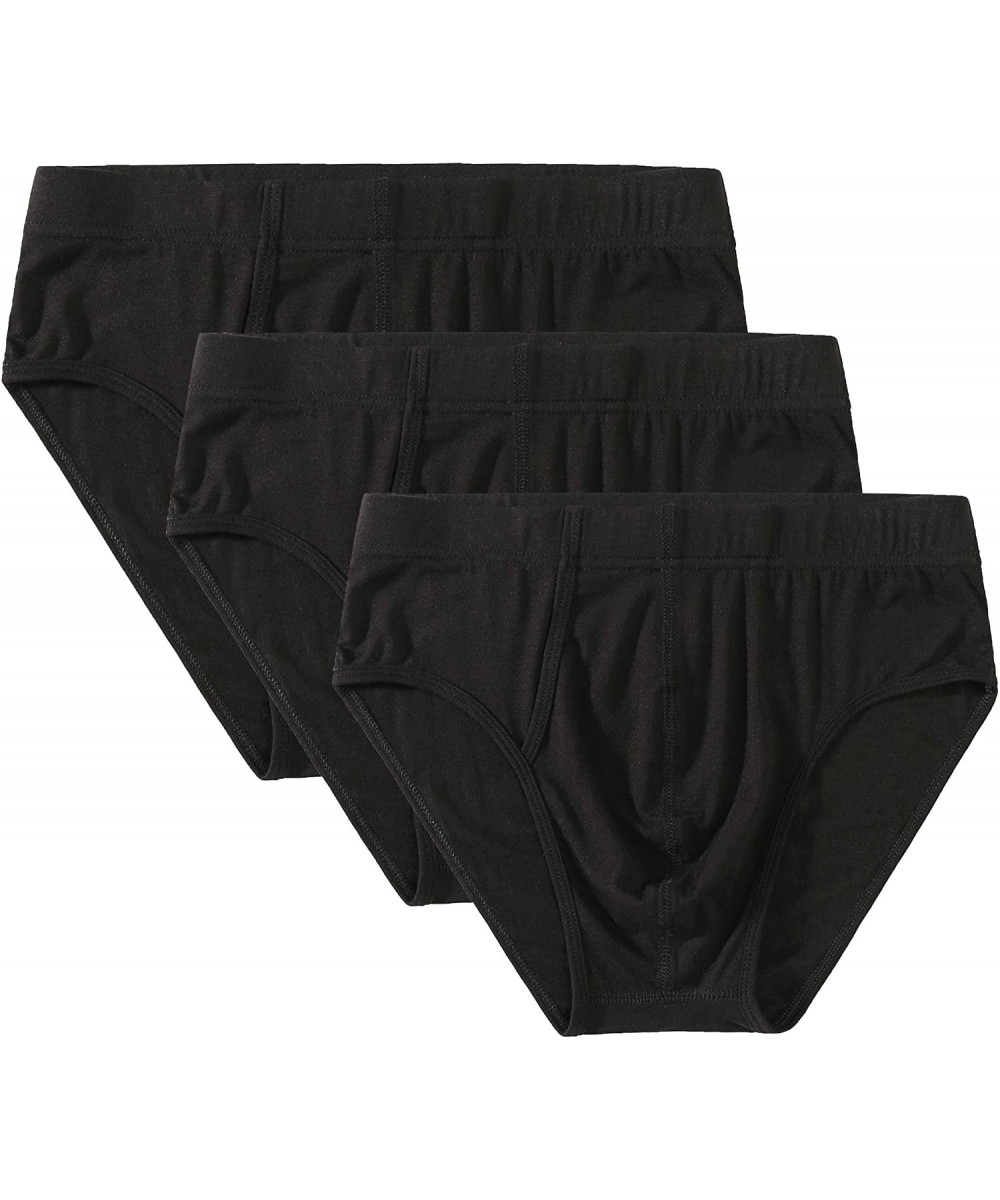 Briefs 3 Pack Men's Ultra Soft Quick Dry Sports Underwear Breathable Briefs - Black - C418S2XU3X2