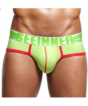 Boxer Briefs Men's Sexy Boxer Briefs Low Rise Trunk Underwear Soft Comfort Cotton Shorts - Green - CB189KDS0LE