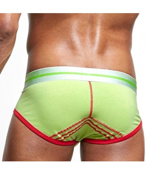 Boxer Briefs Men's Sexy Boxer Briefs Low Rise Trunk Underwear Soft Comfort Cotton Shorts - Green - CB189KDS0LE