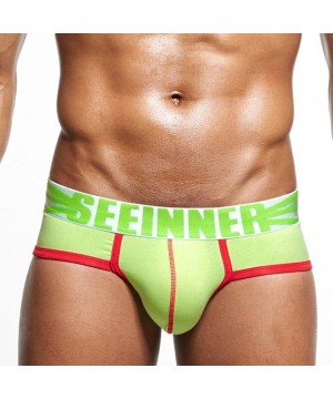 Boxer Briefs Men's Sexy Boxer Briefs Low Rise Trunk Underwear Soft Comfort Cotton Shorts - Green - CB189KDS0LE