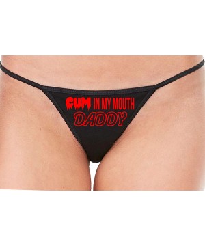 Panties Cum in My Mouth Daddy Oral Blow Job Black String Thong Panty - Red - CL195D6NU6E