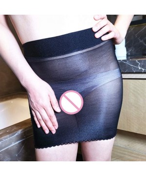 Baby Dolls & Chemises Women's Sexy High Waist Elastic Force Bodycon Pencil Mini Stockings Bandage Skirt - Black - CY194LN0EX4