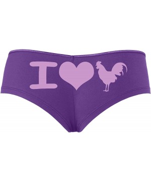 Panties I Heart Cock Boy Short Panties - I Love Cock Rooster Boyshort Underwear - Panty Game Shower Gift - Lavender - CC18STM...