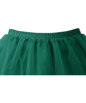 Slips Women's 50s Vintage Petticoat Tutu Skirt Crinoline Underskirt - Dark Green - CM18QG9N6T2