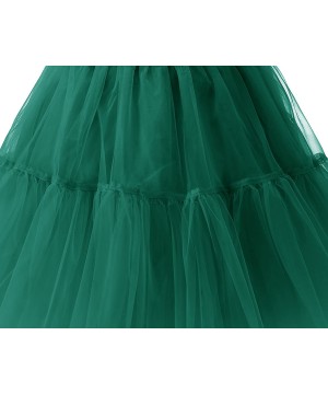 Slips Women's 50s Vintage Petticoat Tutu Skirt Crinoline Underskirt - Dark Green - CM18QG9N6T2