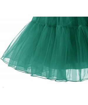 Slips Women's 50s Vintage Petticoat Tutu Skirt Crinoline Underskirt - Dark Green - CM18QG9N6T2