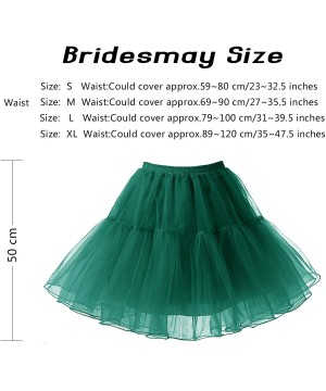 Slips Women's 50s Vintage Petticoat Tutu Skirt Crinoline Underskirt - Dark Green - CM18QG9N6T2