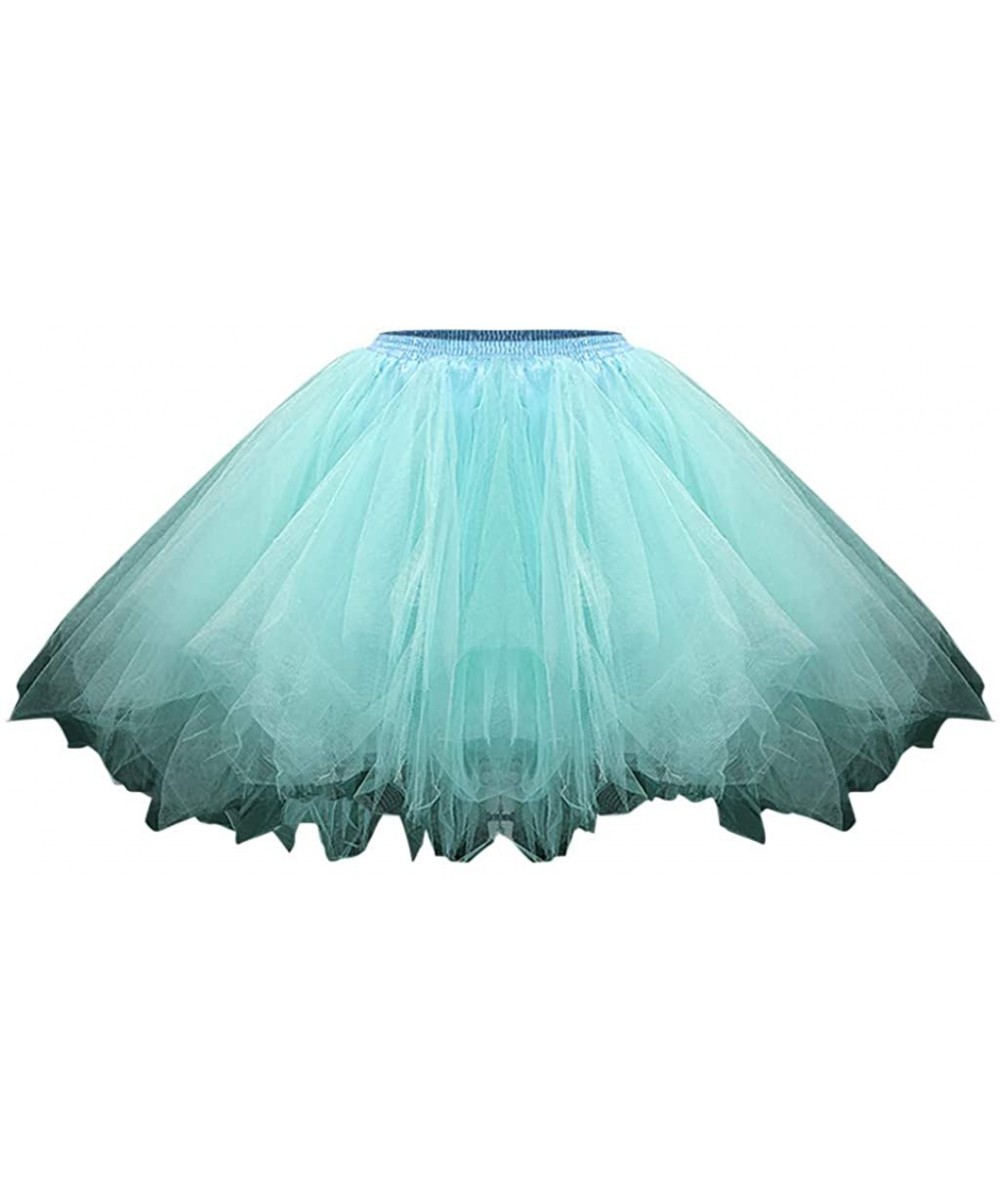 Bras Women's Tutu Christmas Tulle Skirt 50s Vintage Ballet Bubble Dance Skirts - Light Blue - C21942DNLED