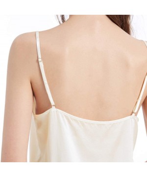 Camisoles & Tanks Silk Camisole for Women Cami Tank Tops Soft 100 Pure Mulberry Silk V-Neck - Ivory - CS1804RYCMK