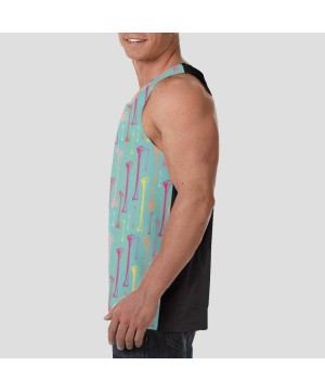 Undershirts Men's Sleeveless Undershirt Summer Sweat Shirt Beachwear - Turqois - Black - CC19CIYLNW6