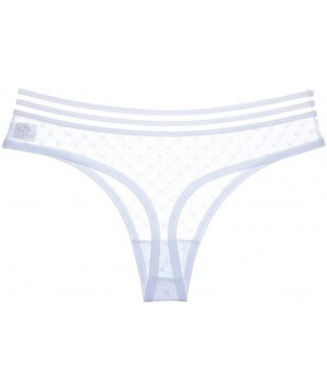 Panties Fashion Women Underpant Sexy Interest Transparent Mesh Low Waist Traceless Thong - White - C518SH47UD5