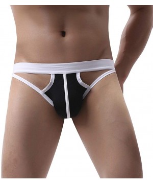 Boxers Men's Underwear- Hollow Out Men Underwear Boxers Bulge Pouch Men Shorts Hot - D-black - C9192M82QGK