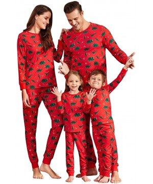 Sets Family Matching Christmas Pajamas Set All Over Dinosaur Print Top and Pants PJS Sleepwear for Kids Adult - Black Santa B...