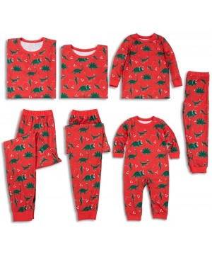 Sets Family Matching Christmas Pajamas Set All Over Dinosaur Print Top and Pants PJS Sleepwear for Kids Adult - Black Santa B...