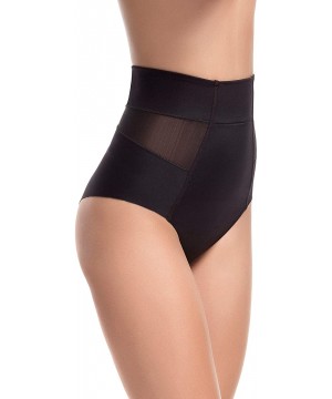 Shapewear Sheer Allure- Women's Slimming Mid Waist Tulle Shaping Panty - Endless Black - CS18NWT6WA4