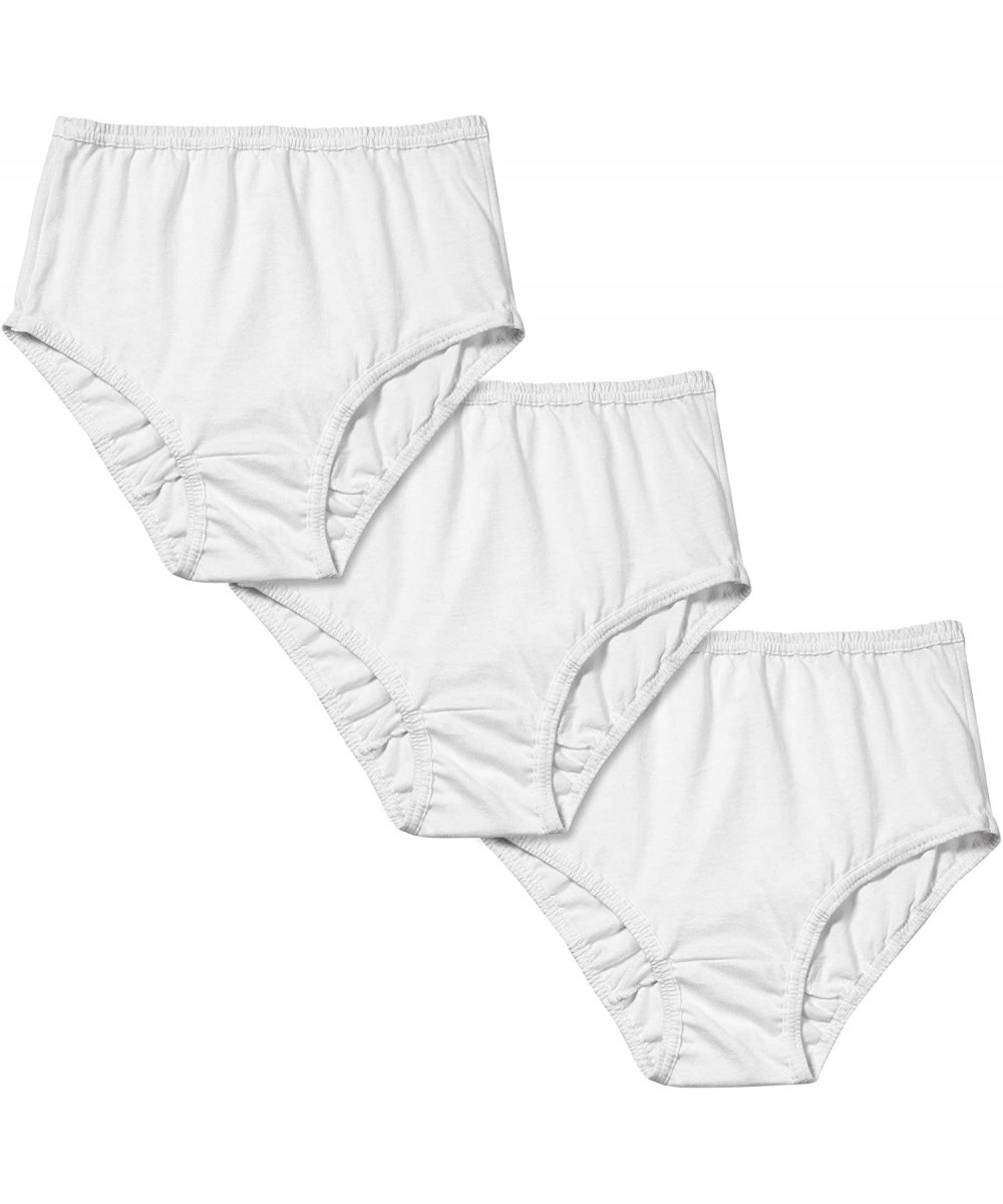 Panties Women's Full Cut Soft Cotton Brief Panty - Pack of 3 - White - CM189SYEYXH