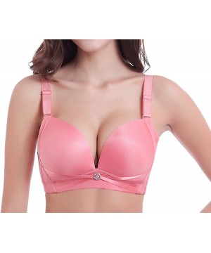 Bras Size 36 38 40 42 44 46 B C Cup Seamless Wireless Bra Push Up Underwear Adjustable Thin Large Single Bra Wire-Bean Paste ...