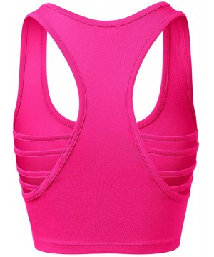 Shapewear Women's Cotton Scoop Neck Racerback Crop Top Sleeveless Tops - 964-hot Pink-5 - CJ1989SIIUO