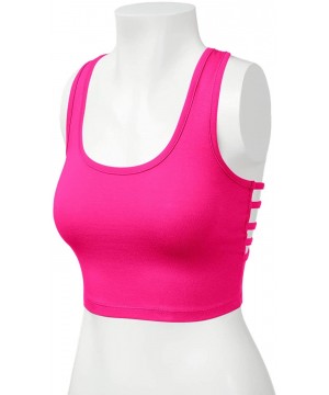 Shapewear Women's Cotton Scoop Neck Racerback Crop Top Sleeveless Tops - 964-hot Pink-5 - CJ1989SIIUO