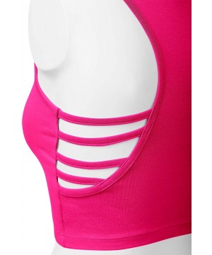 Shapewear Women's Cotton Scoop Neck Racerback Crop Top Sleeveless Tops - 964-hot Pink-5 - CJ1989SIIUO