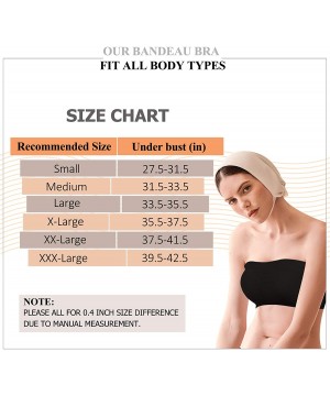 Nightgowns & Sleepshirts Women's Seamless Bandeau Bra- Basic Padded Wire-Free Stretch Tube Top Yoga Bra 1-3 Pack - 2 Pack Bla...