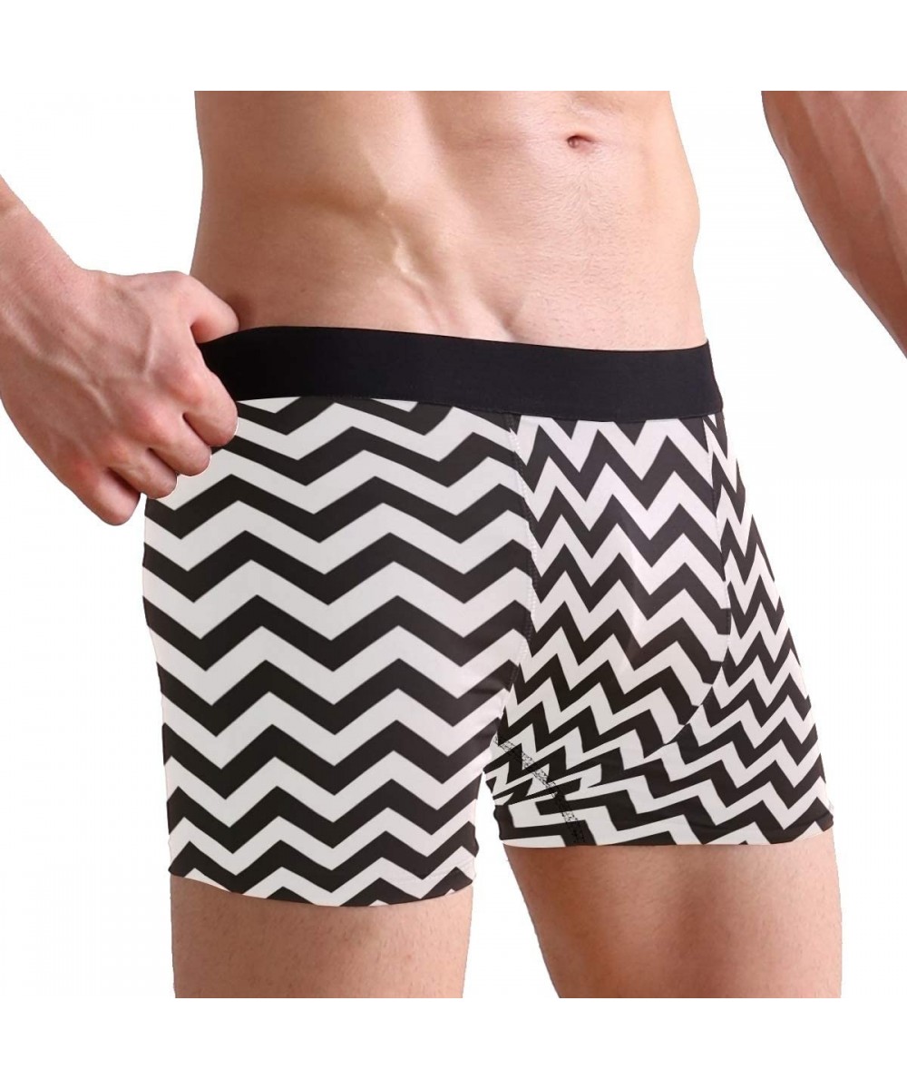 Boxer Briefs Black and White Chevron Zigzag Pattern Men's Sexy Boxer Briefs Stretch Bulge Pouch Underpants Underwear - Black ...