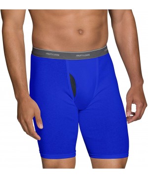 Boxer Briefs Men's Coolzone Boxer Briefs (Assorted Colors) - Long Leg - 7 Pack - Assorted Colors - CJ19DAAAQL5