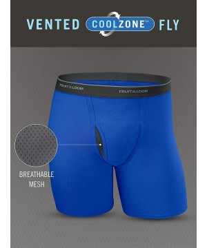 Boxer Briefs Men's Coolzone Boxer Briefs (Assorted Colors) - Long Leg - 7 Pack - Assorted Colors - CJ19DAAAQL5