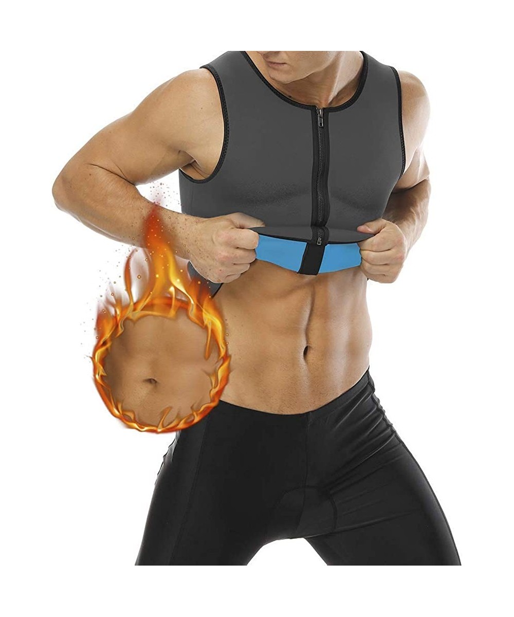 Shapewear Mens Neoprene Sweat Vest Sauna Slimming Top Hot Body Shaper Waist Trainer for Weight Loss Tummy Fat Burner Workout ...