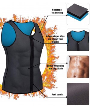 Shapewear Mens Neoprene Sweat Vest Sauna Slimming Top Hot Body Shaper Waist Trainer for Weight Loss Tummy Fat Burner Workout ...