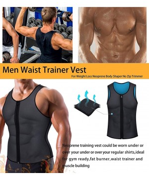 Shapewear Mens Neoprene Sweat Vest Sauna Slimming Top Hot Body Shaper Waist Trainer for Weight Loss Tummy Fat Burner Workout ...