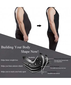 Shapewear Mens Neoprene Sweat Vest Sauna Slimming Top Hot Body Shaper Waist Trainer for Weight Loss Tummy Fat Burner Workout ...