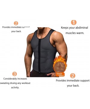 Shapewear Mens Neoprene Sweat Vest Sauna Slimming Top Hot Body Shaper Waist Trainer for Weight Loss Tummy Fat Burner Workout ...