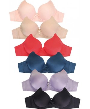 Bras Women's Premium Full Cup Plain Bra (6 Pack) - Assorted3 - CE18YZGCLQZ