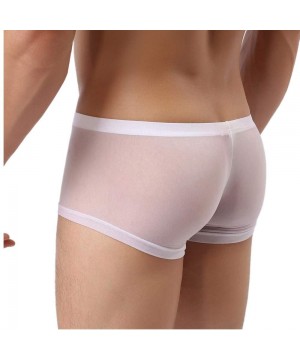 G-Strings & Thongs Mens Sexy Underwear Shorts Underpants Perspective Pouch Soft Briefs Panties Lingerie - White - CQ18XL9DN5W